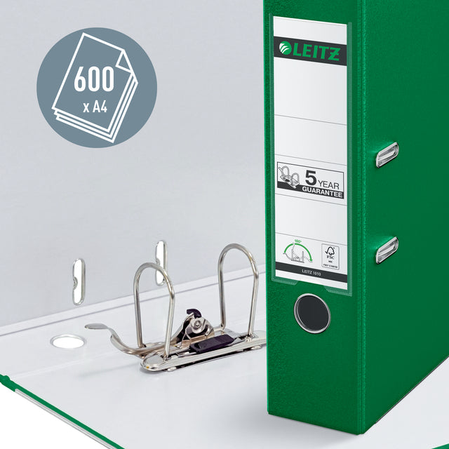 Groene Leitz 1010 180° PP A4 ordner met grote opening en labelhouder - 2
