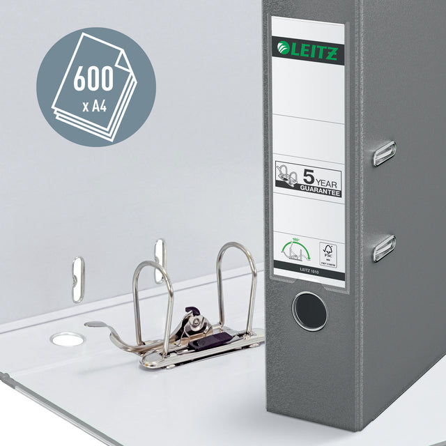 Leitz 1010 Ordner 180° PP A4 grijs met labelhouder - 2