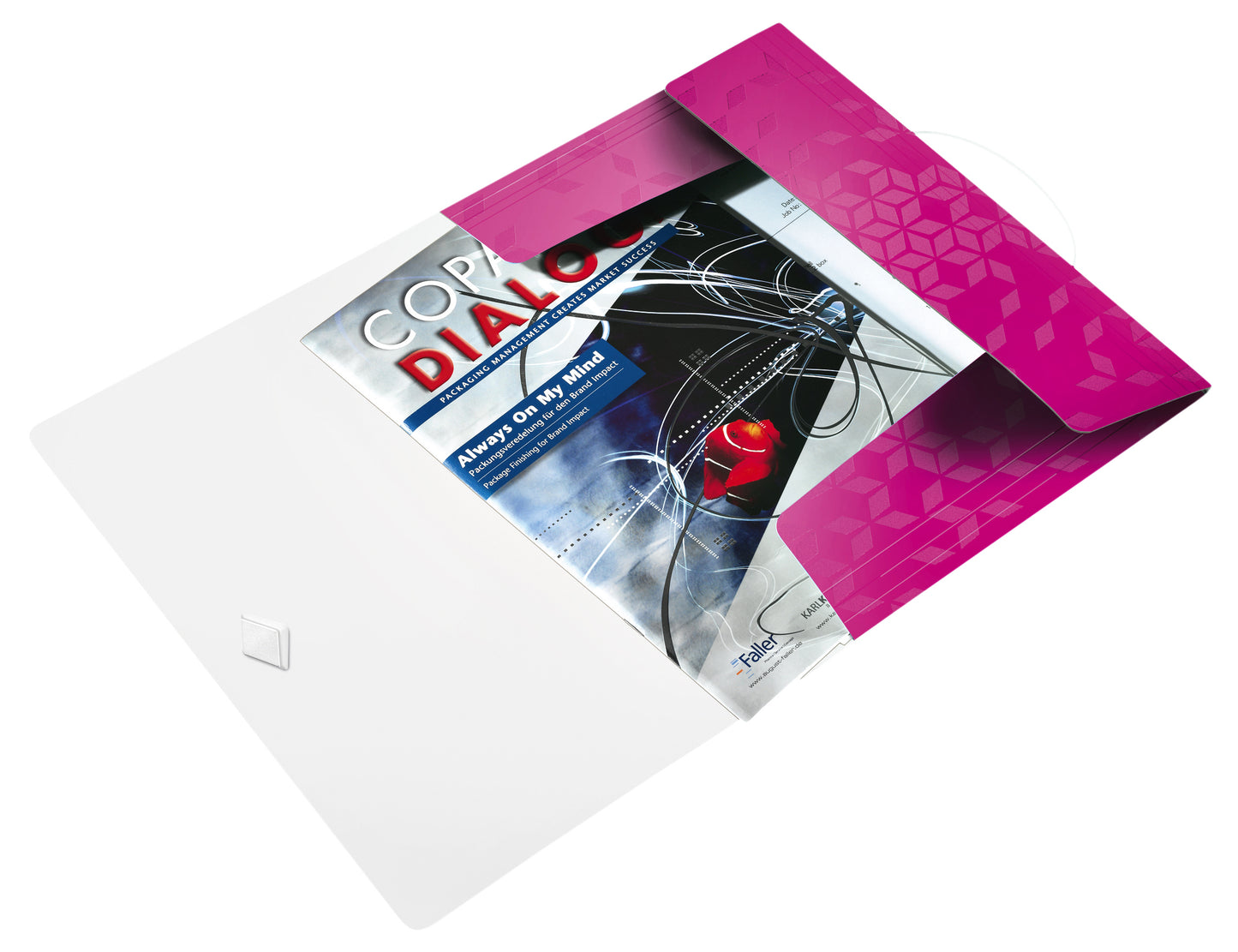 Elastomap Leitz WOW A4 3-kleps PP roze - 2