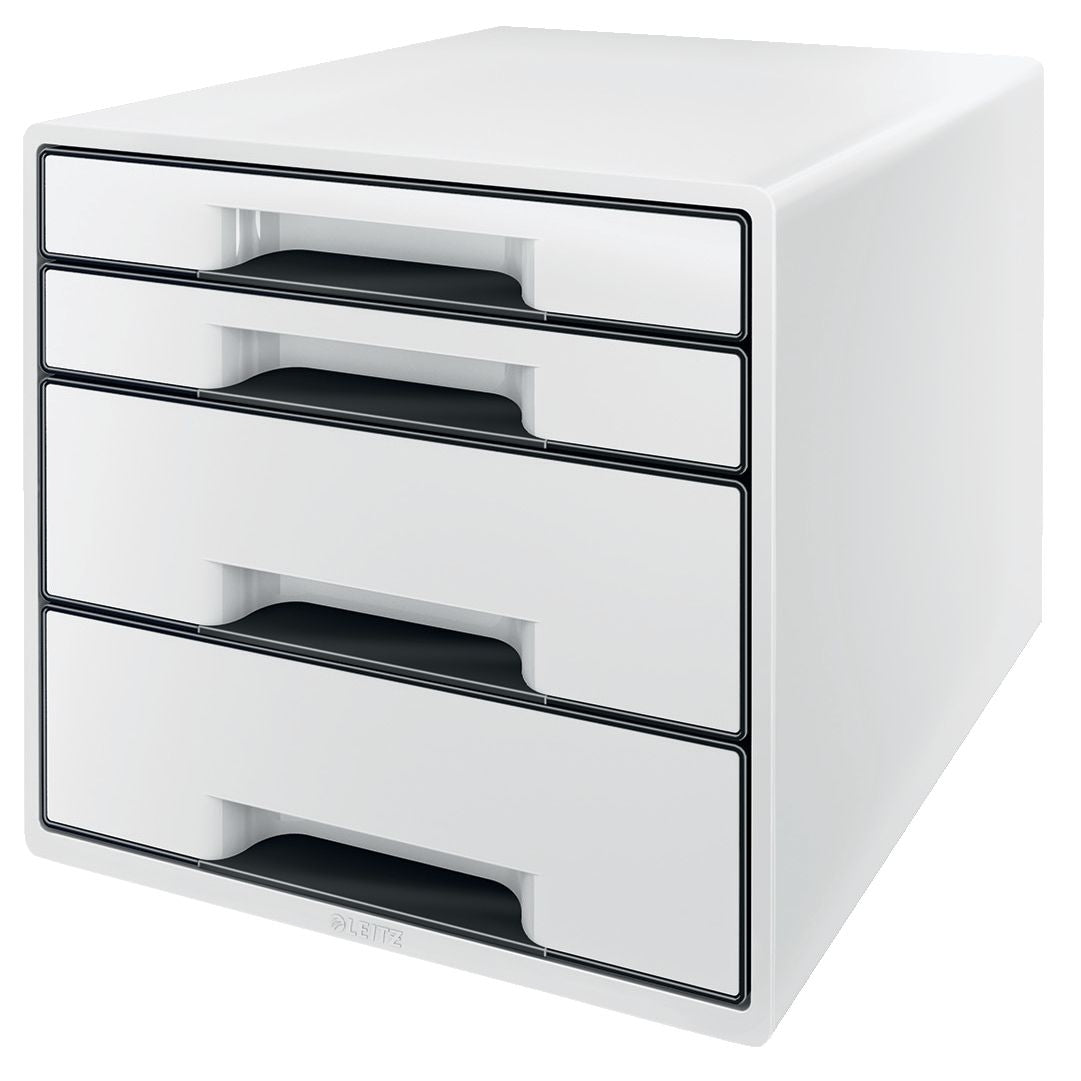 Ladenblok Leitz Wow Cube A4 maxi 4-laden, wit/zwart
