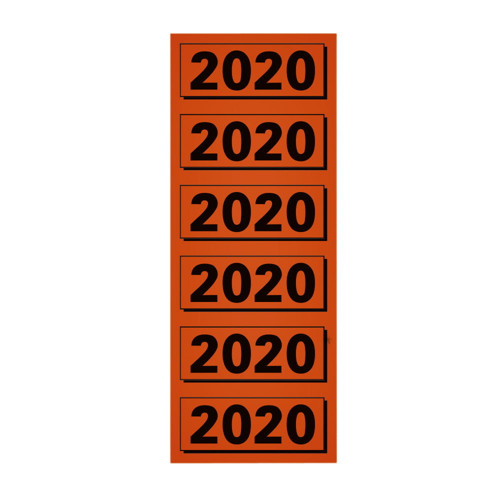Elba Rood jaaraanduidingsetiket 2020 57x25mm