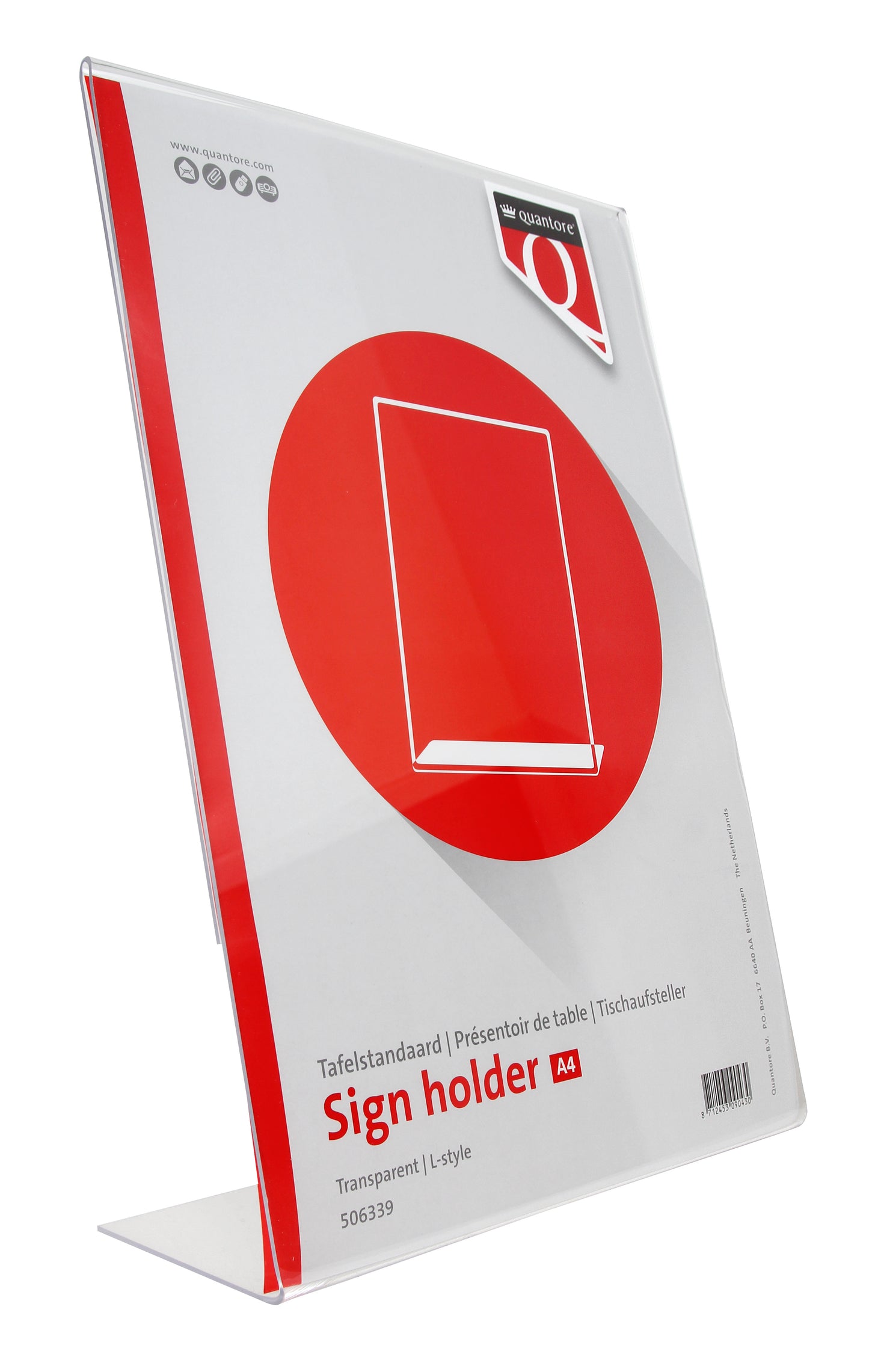 Quantore A4 L-Kaarthouder Staand Transparant