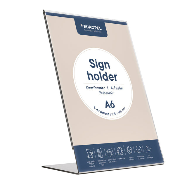 Kaarthouder Europel A6 L-standaard acryl