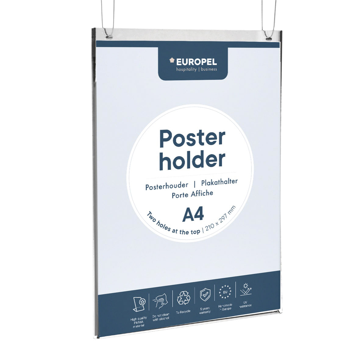 Posterhouder Europel A4 staand glashelder