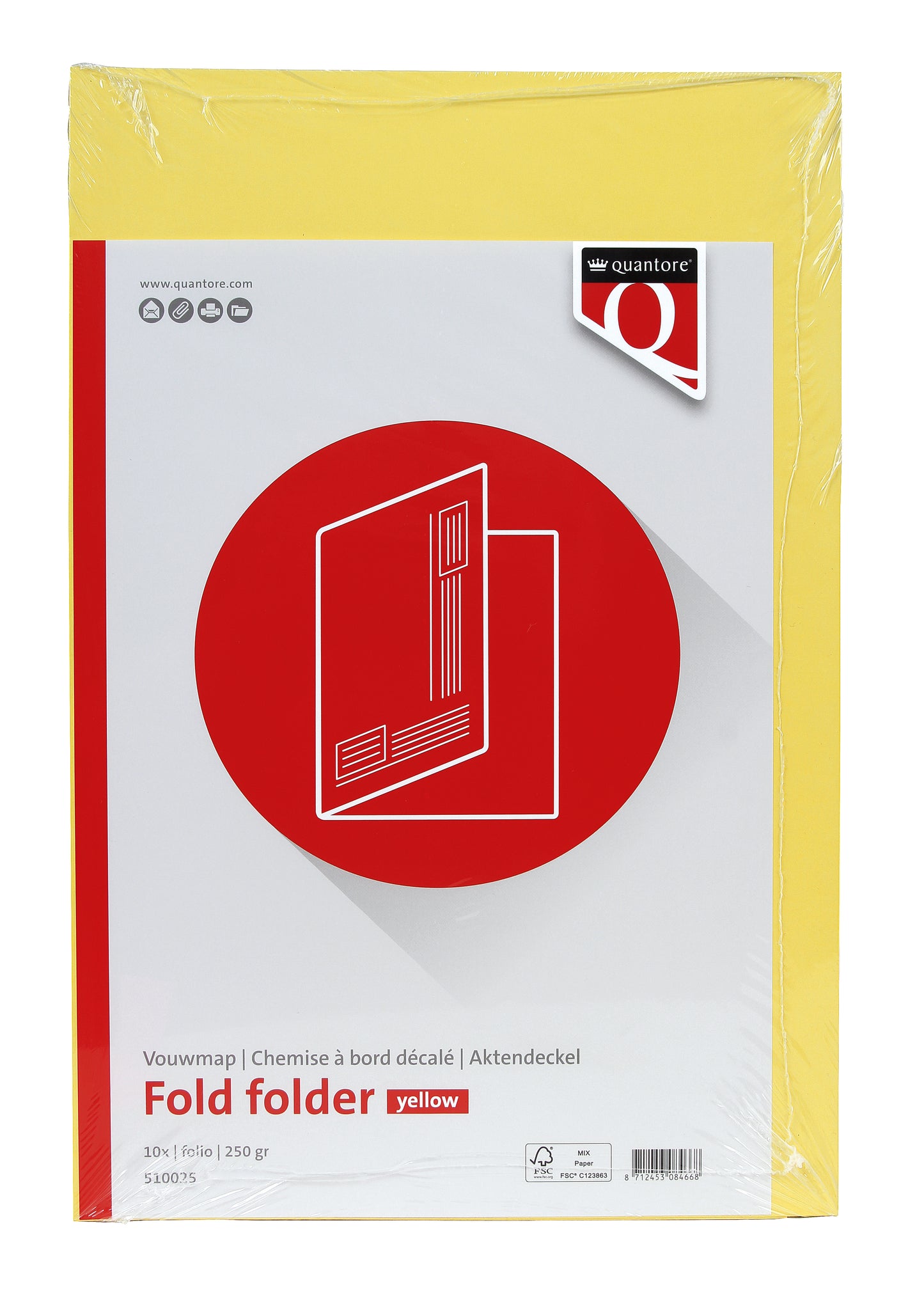Vouwmap Quantore A4 ongelijke zijde 250 g/m² geel - 2