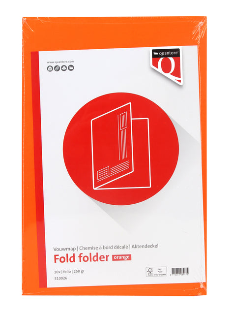 Vouwmap Quantore A4 ongelijke zijde 250 g/m² oranje - 2