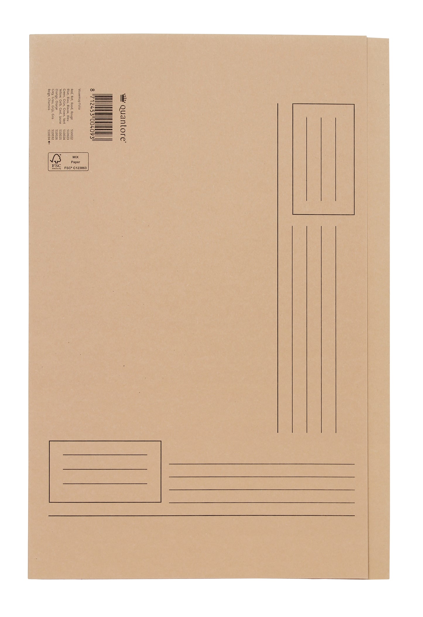 Vouwmap Quantore Fo ongelijke zijde 250gr in beige