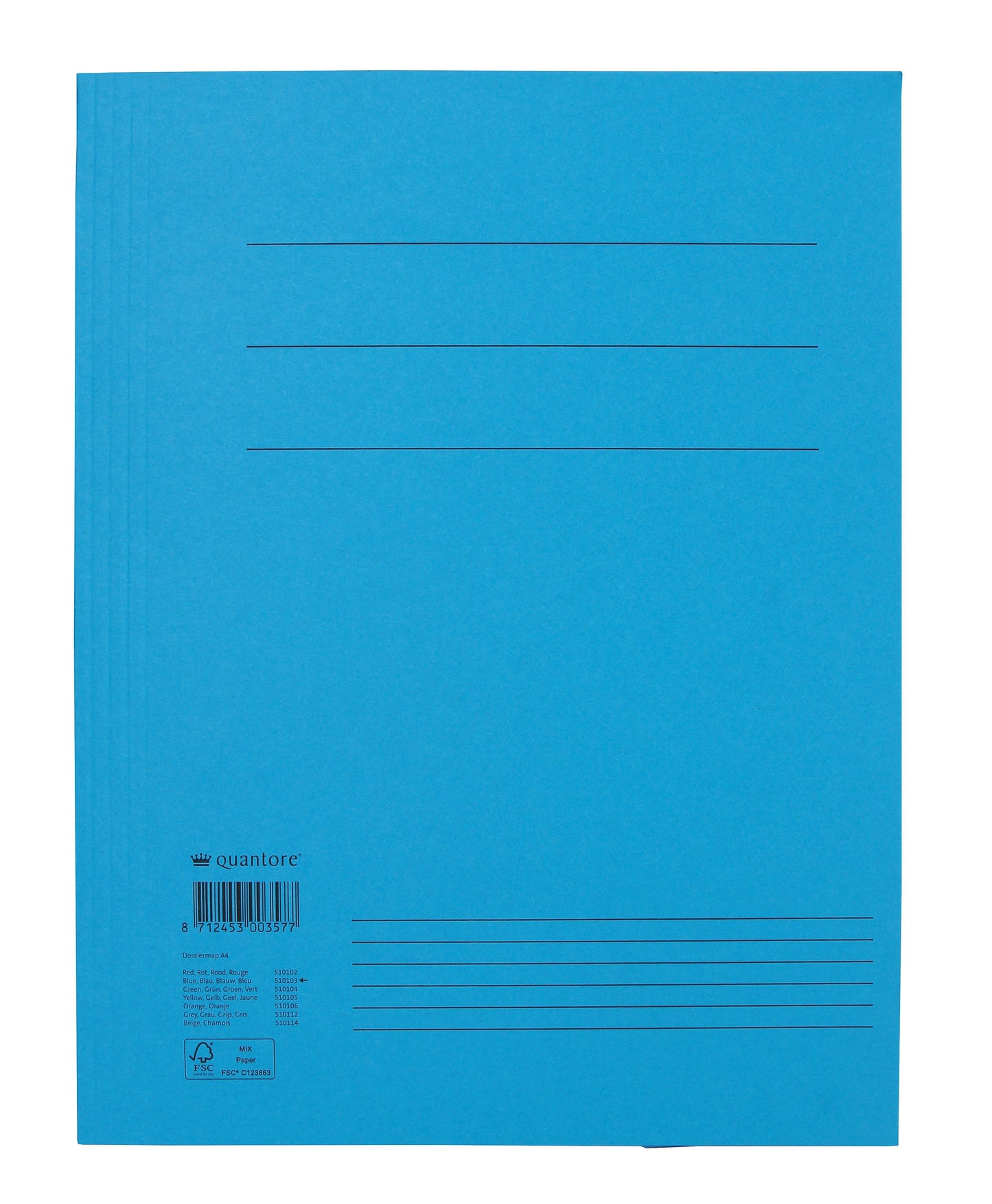 Dossiermap Quantore A4 300 g blauw met stofkleppen