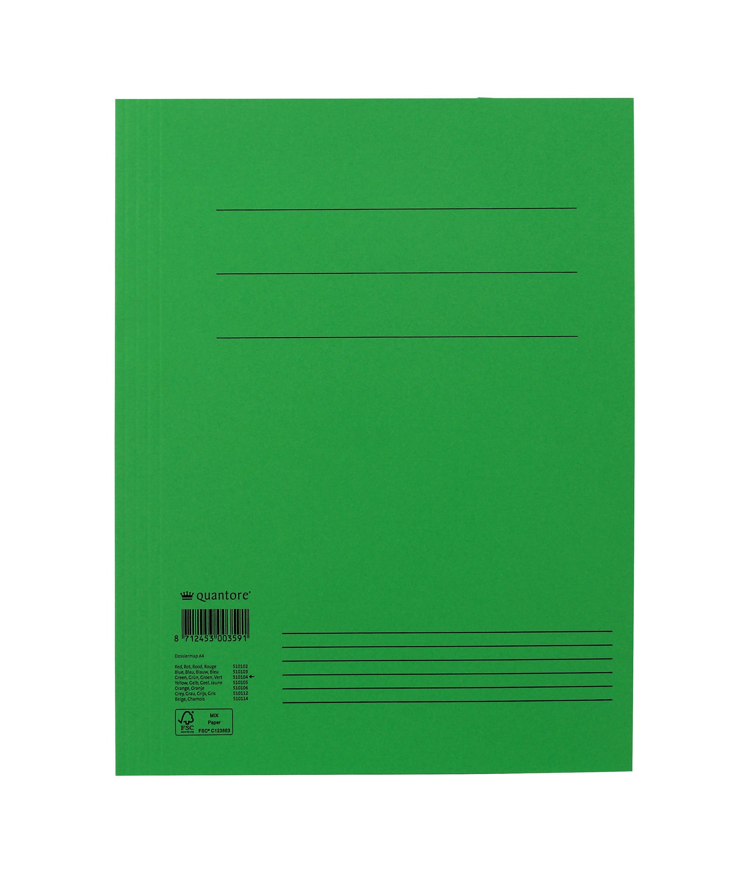 Dossiermap Quantore A4 300gr groen met drie stofkleppen