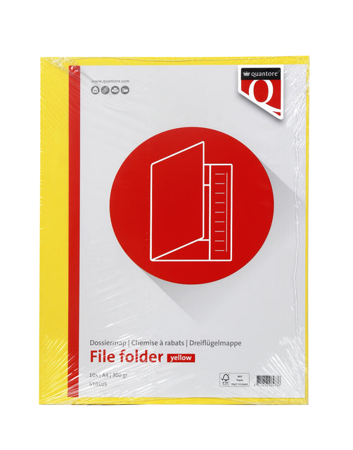 Dossiermap Quantore A4 300 g geel met stofkleppen - 2