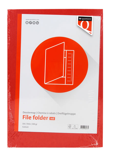 Dossiermap Quantore Folio 300 g rood met stofkleppen - 2