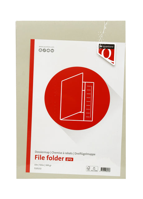 Dossiermap Quantore Fo 300gr grijs met drie stofkleppen - 2