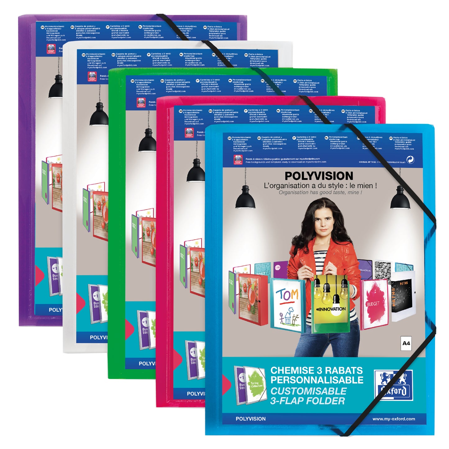 Elastomap Oxford Polyvision A4 3-klep, Transparant, Incl. Insteektas - 2