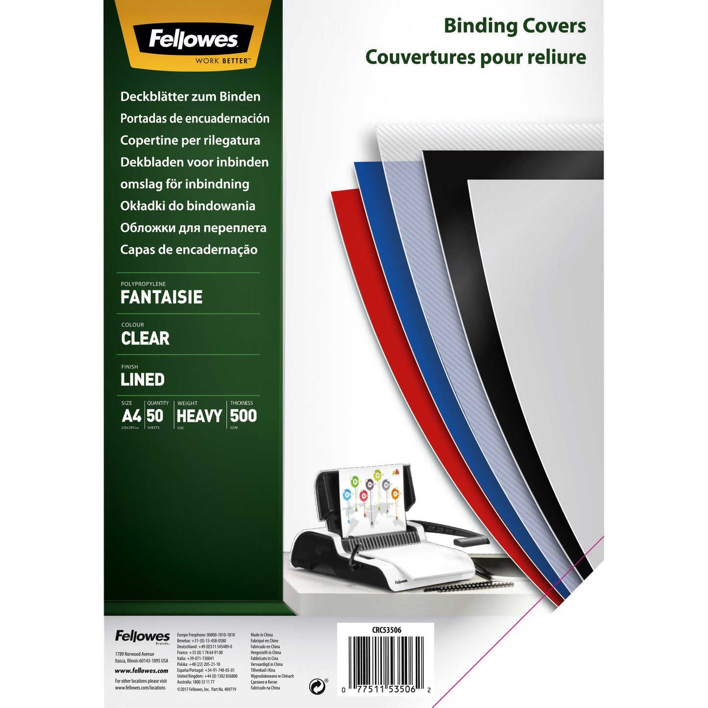 Voorblad Fellowes A4 Fantasia PP 500 micron Transparant