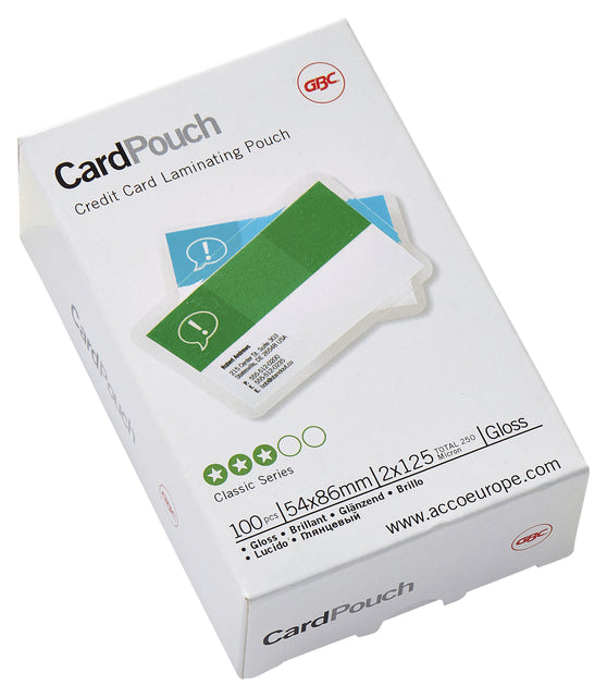 Lamineerhoes GBC creditcard 54x86mm 2x125micron