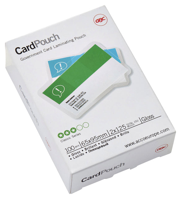 Lamineerhoes GBC governm card 65x95mm 2x125micron