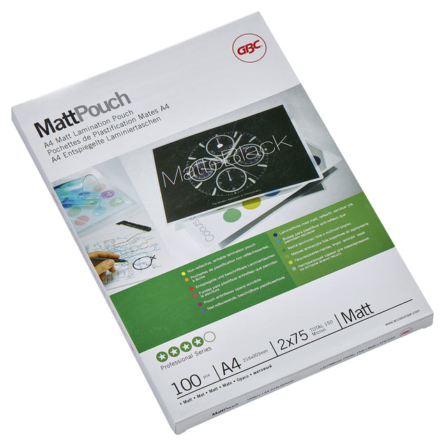 GBC A4 Plastificeerhoes 2x75 Micron Mat
