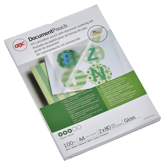 GBC A4 Plastificeerhoes 2x80 Micron Glans
