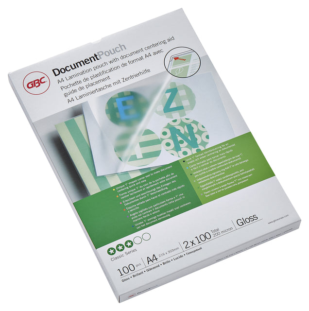 GBC A4 Plastificeerhoes 2x100 Micron Glanzend