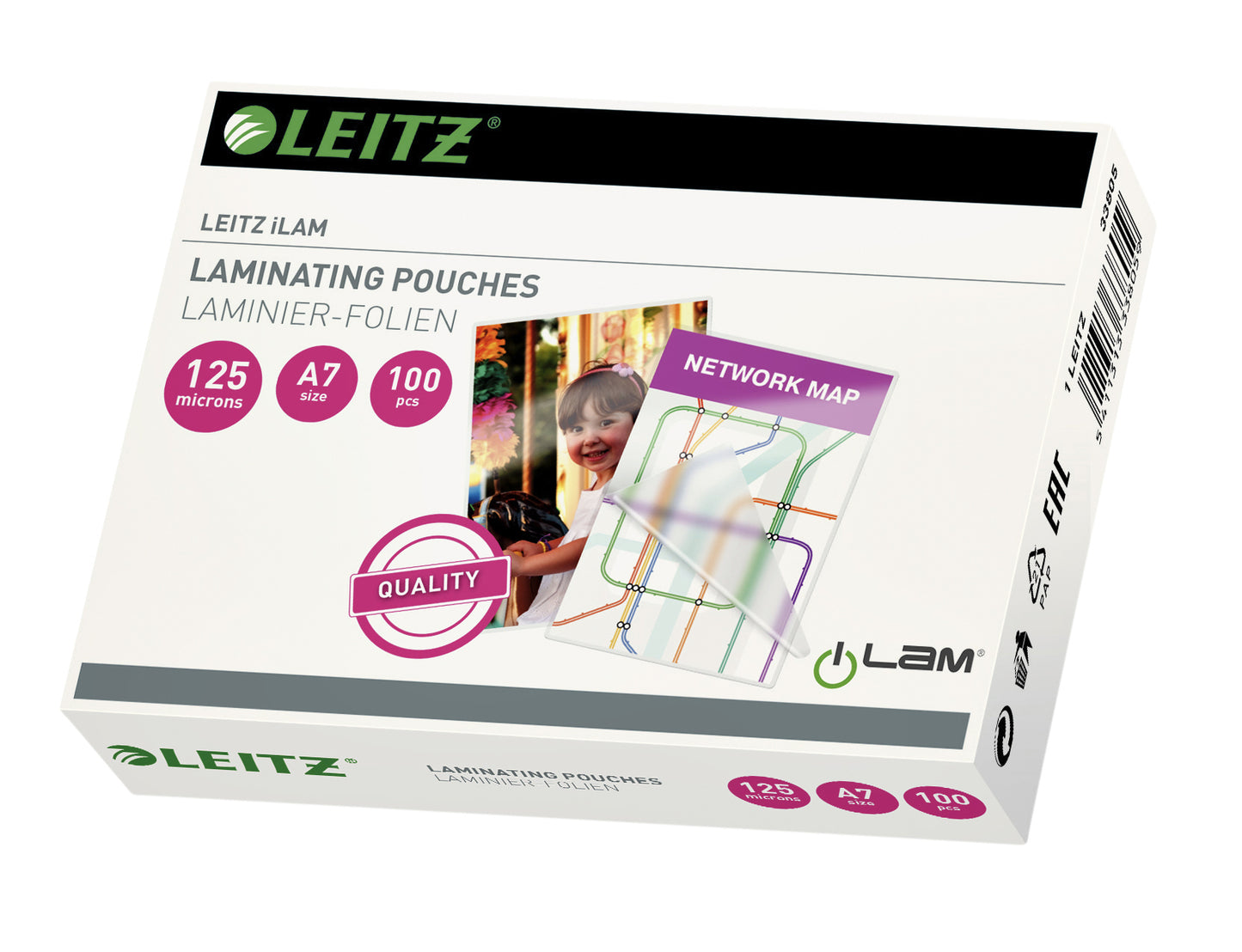 Laminatiehoes Leitz iLAM A7 2x125 micron EVA