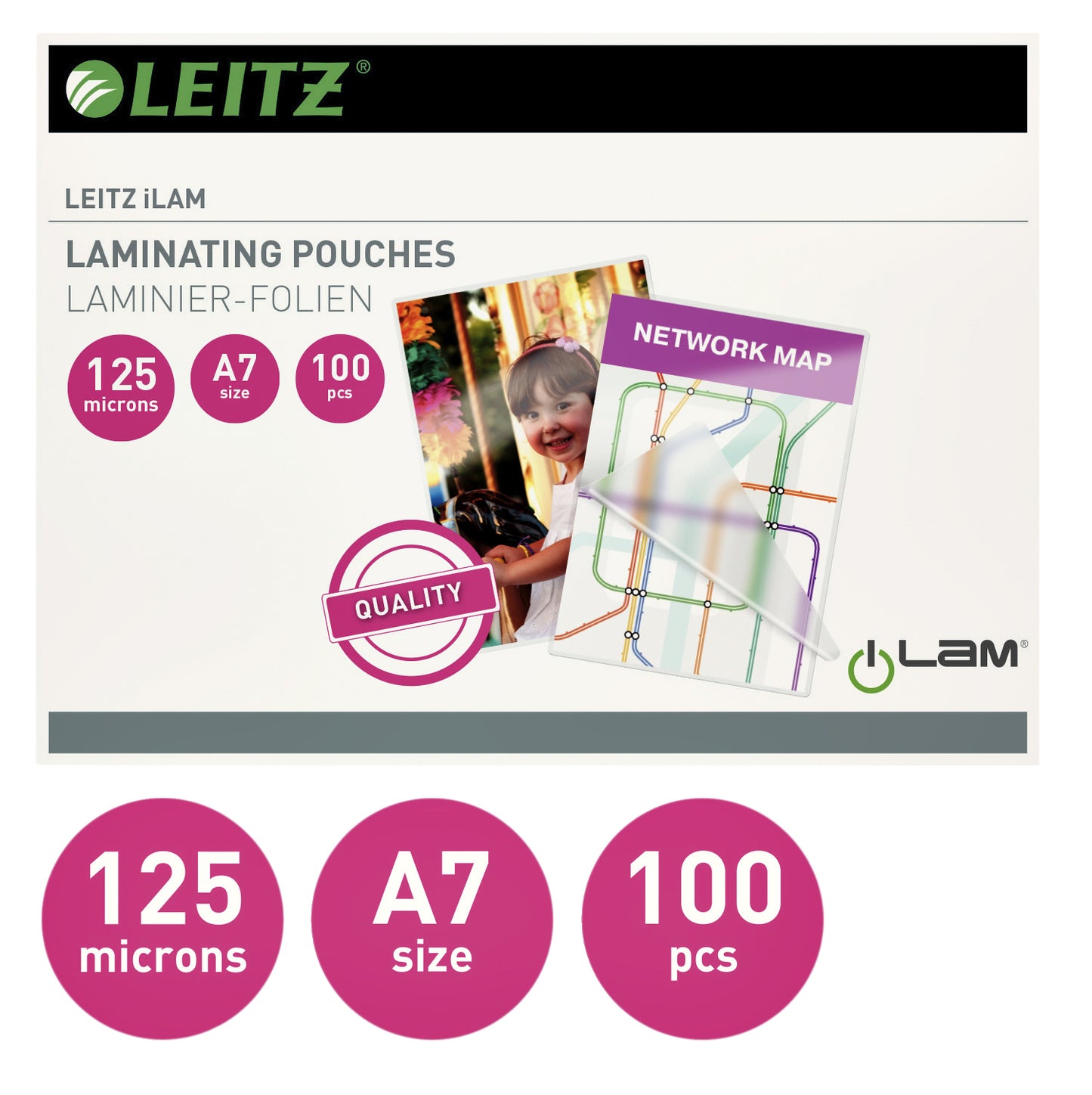 Laminatiehoes Leitz iLAM A7 2x125 micron EVA - 2