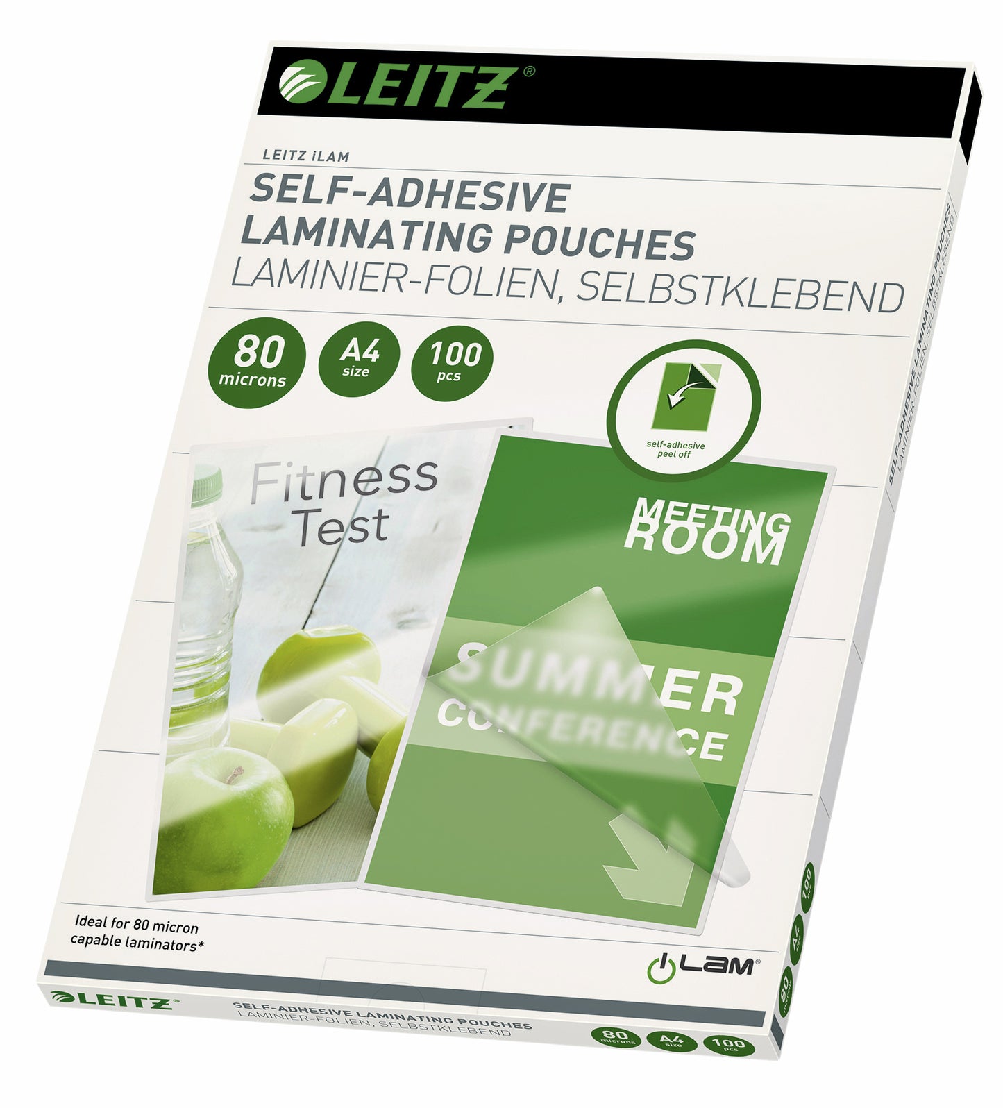 Lamineerhoes Leitz A4 Zelfklevend 2x80 micron EVA