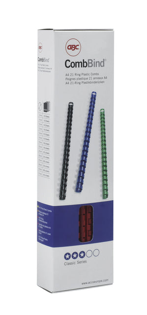 GBC A4 bindrug 25mm, zwart, 21 ringen