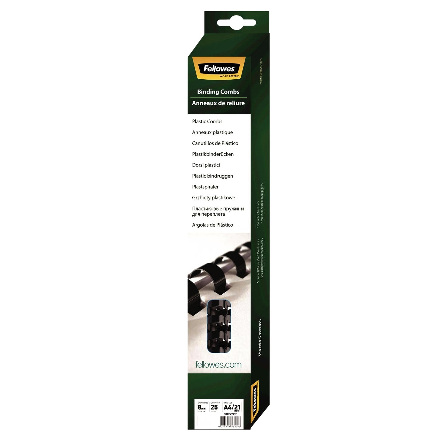 Bindrug Fellowes 8mm 21-rings A4 zwart