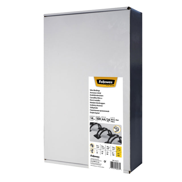 Draadrug Fellowes 14mm 34-rings A4 zwart