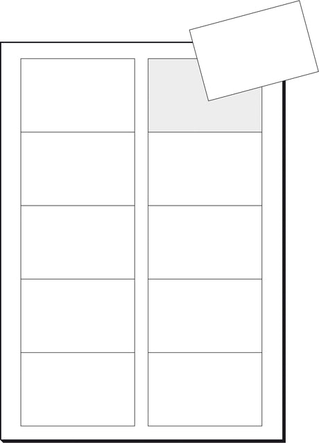 Visitekaart Sigel 85x55mm blanco 190g, 10 per vel, ronde hoeken - 2