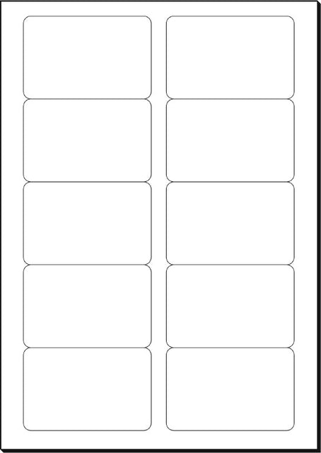 Visitekaart Sigel 85x55mm blanco 190g, ronde hoeken, 10 per vel - 2