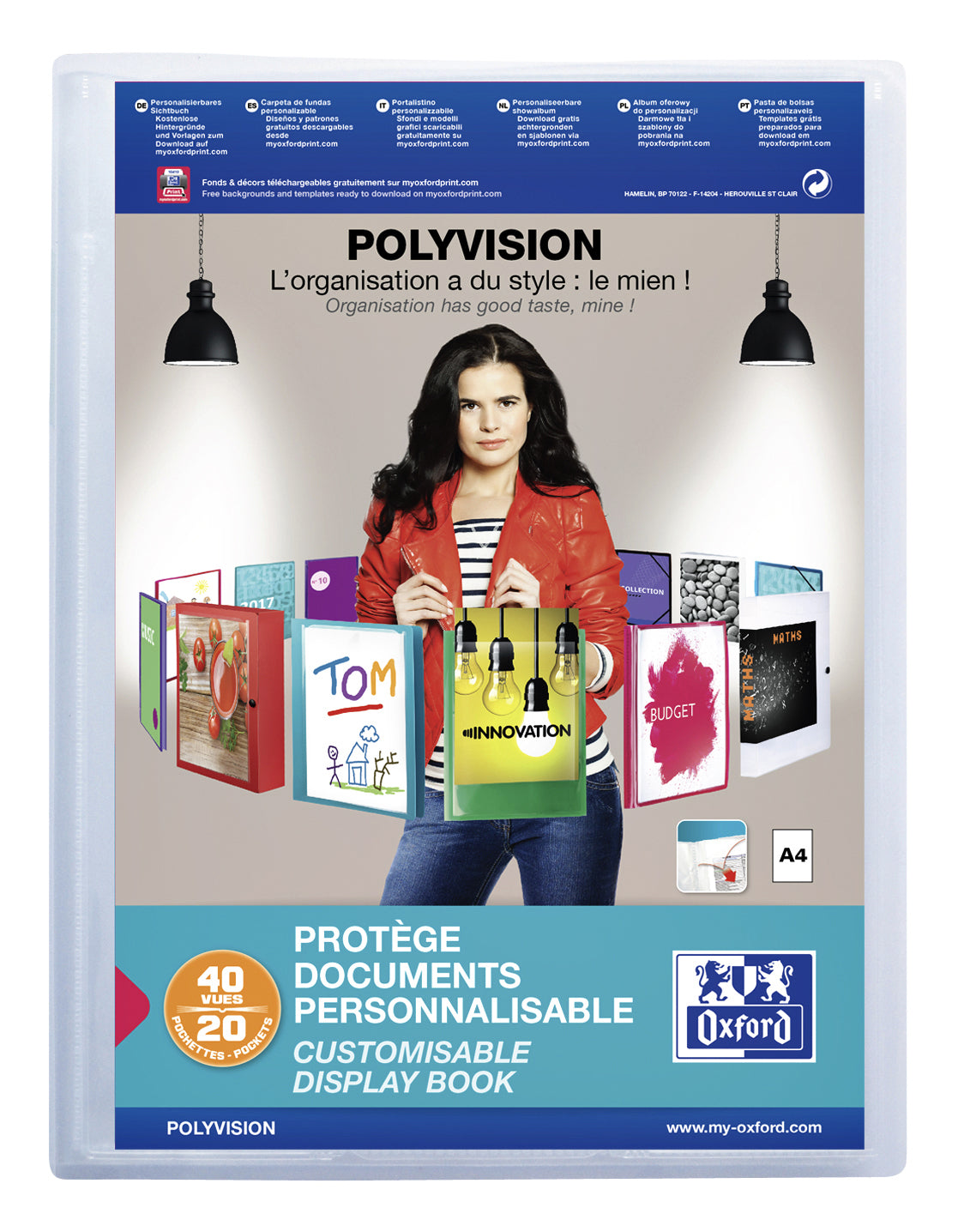 Oxford Polyvision A4 Transparant Showalbum met 20 Tasjes