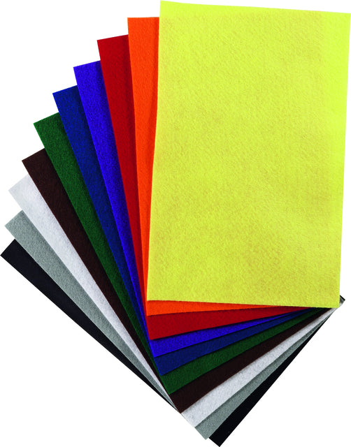 Folia Viltpapier 20x30cm 150g Assorti Kleur 10 Stuks - 2