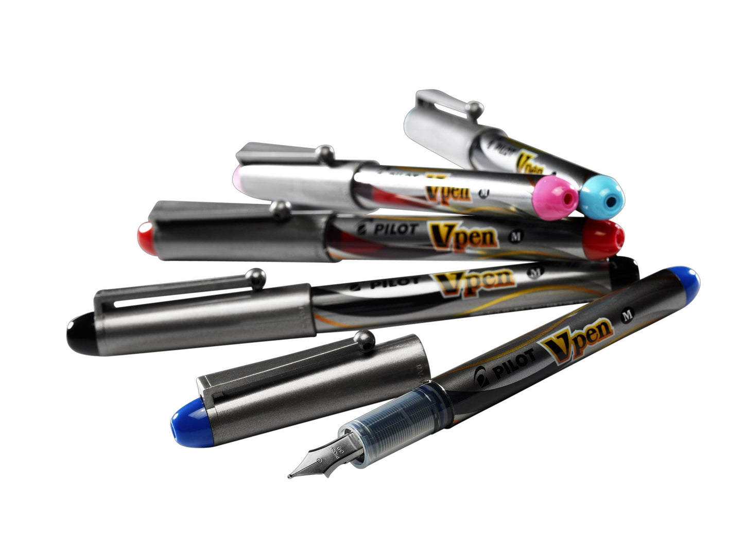 Pilot V-Pen M Liquid Ink Zilverkleurig Blauw - 3