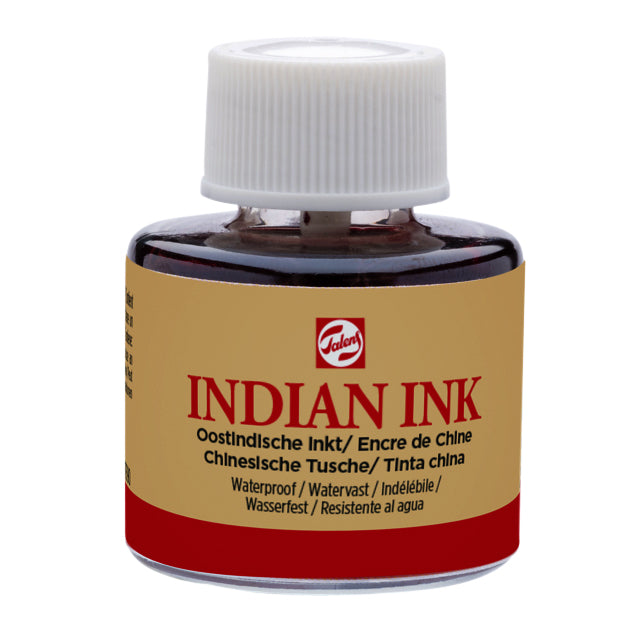 Oost-Indische Inkt Talens 11ml Zwart, diepzwart en lichtecht