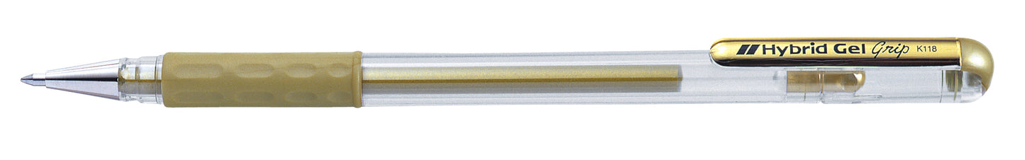 Pentel K118 Grip M goudgelpen met watervaste pigmentinkt