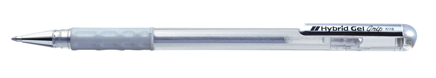 Pentel K118 Grip M Gelroller, 0,3-0,8 mm, zilver