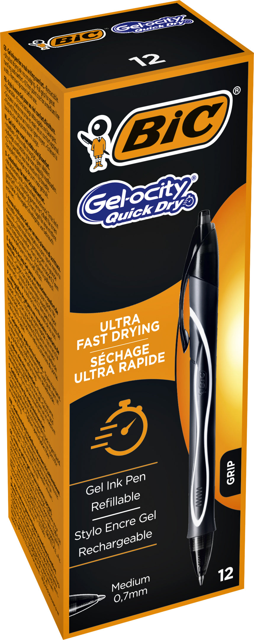 Gelschrijver Bic Gelocity Quick Dry M Zwart