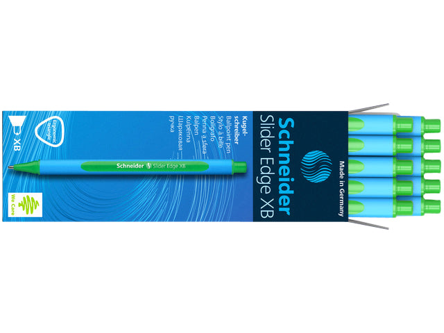 Schneider Slider Edge XB Groen, Rubberen 3-Kantige Balpen - 2