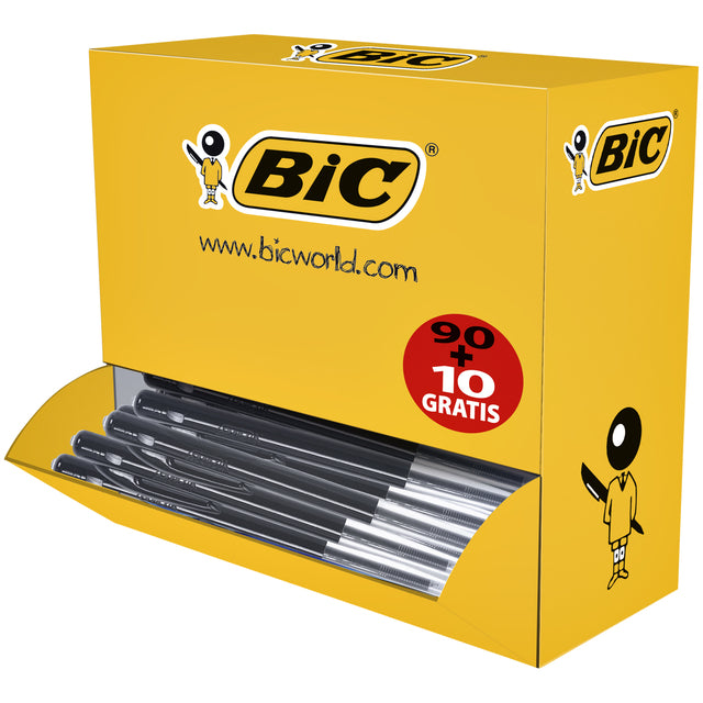 Bic M10 Balpen Zwart 90+10 Stuks, PVC- en loodvrij