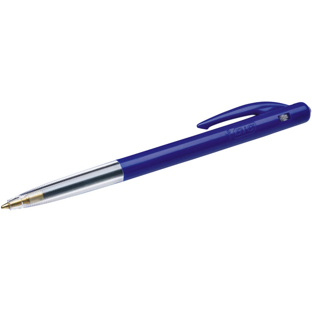 Bic M10 M blauw balpen met drukknop, 1,7 km schrijftijd - 2