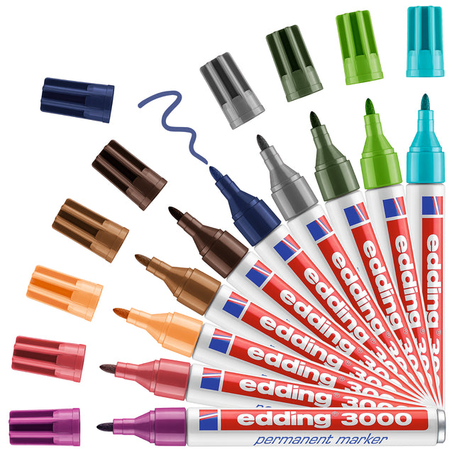 Viltstift edding 3000 rond 1,5-3mm geel - 3