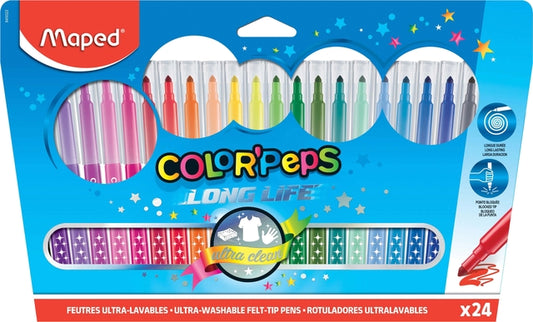 Maped ColorPeps Long Life Set, 24 heldere kleuren