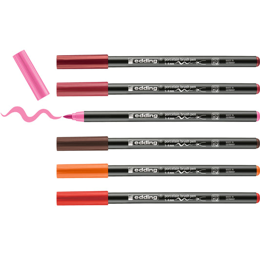 Edding 4200 Porselein Brushpen Warm Kleurassortiment