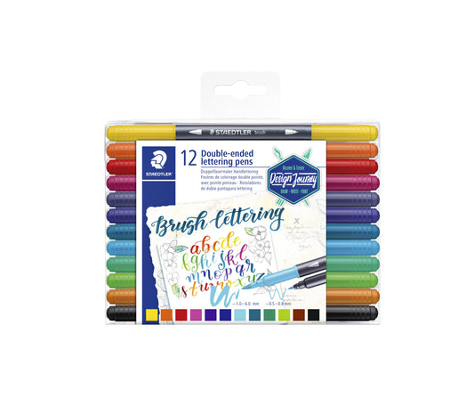 Staedtler Brushpen Lettering Duo 0,5-6 mm Assorti (12 kleuren)