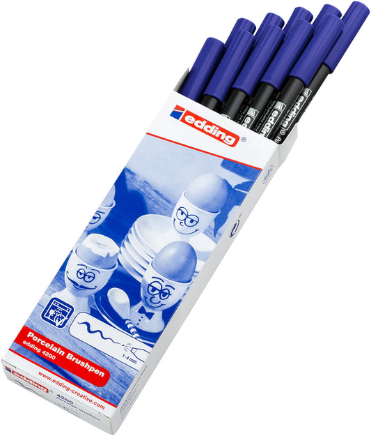Edding 4200 Porselein Brushpen Blauw - 3