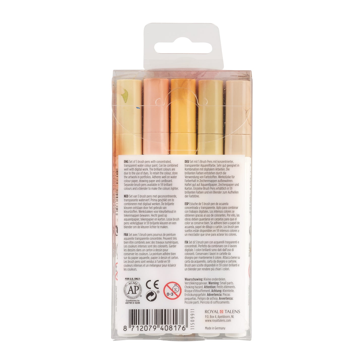 Talens Ecoline Brush Pen Set Beigeroze 5 Stuks - 4