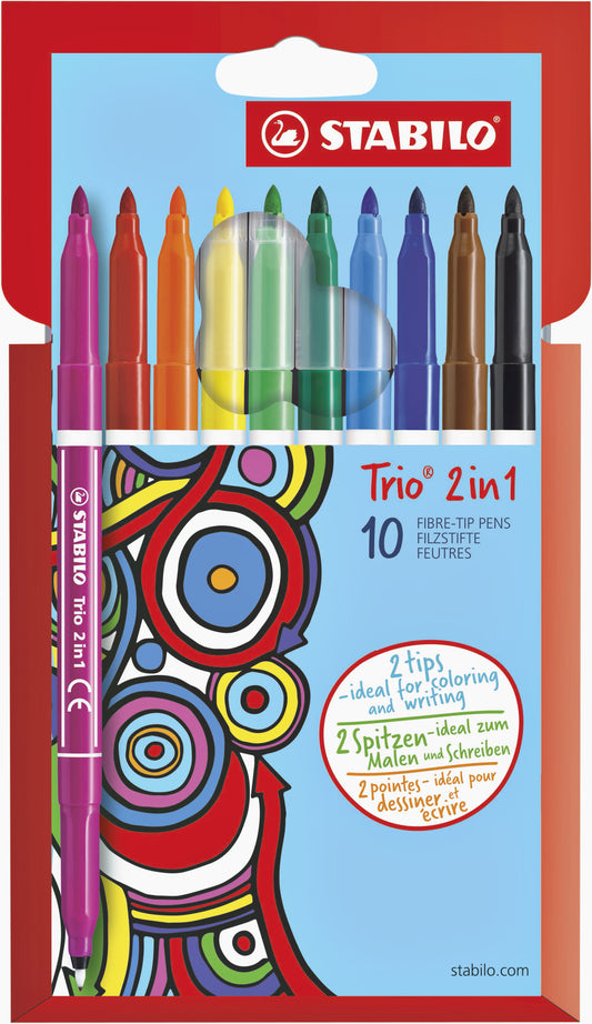 Stabilo Trio 2-in-1 Viltstiften Assorti 10 Stuks