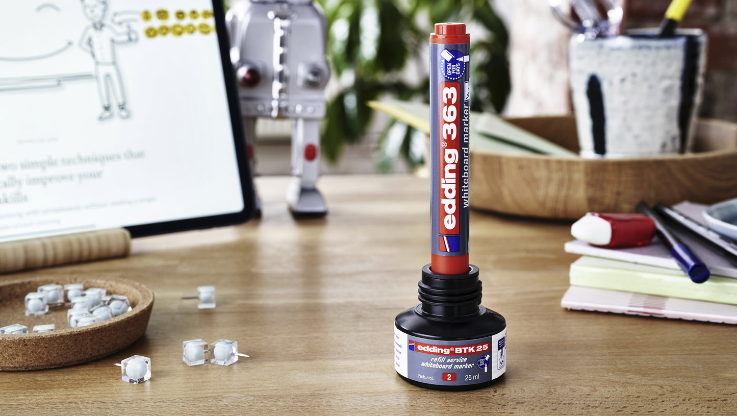 Edding 363 Whiteboard Marker Schuin 1,5-5mm Rood - 2