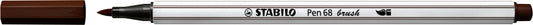 STABILO Pen 68 Brush Viltstift Bruin met Flexibele Penseelpunt